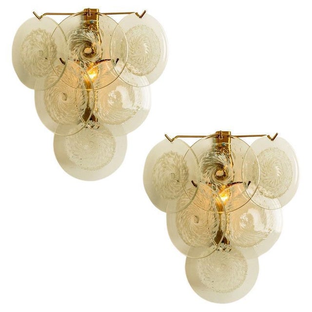 Glass Disc Wall Lights attributed to Vistosi, Italy, 1960s, Set of 2 For Sale - Image 16 of 16