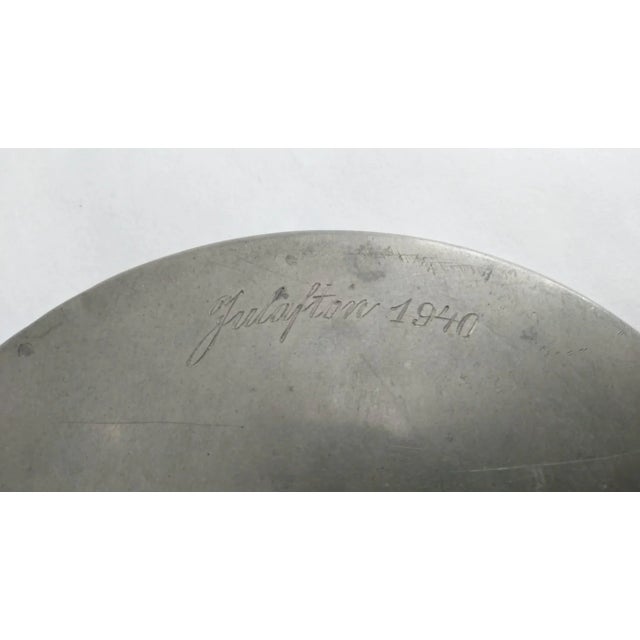 Swedish Art Deco Pewter Hand Mirror, 1930s For Sale - Image 4 of 6