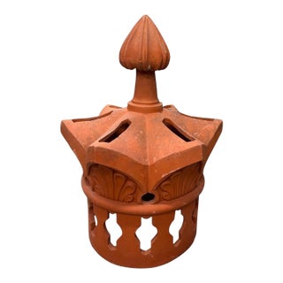 Vintage Terracotta Crown Lantern & Chimney Pot Architectural Element For Sale
