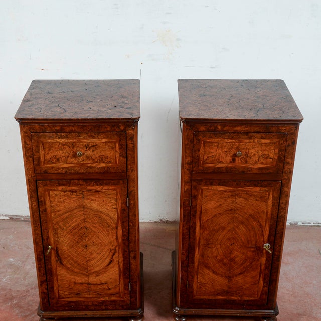 Inlaid Bedside Tables, 19th Century, Set of 2 For Sale - Image 14 of 18