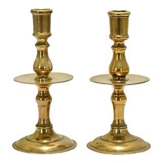 Belgian 18th Century Brass Candlesticks - A Pair For Sale
