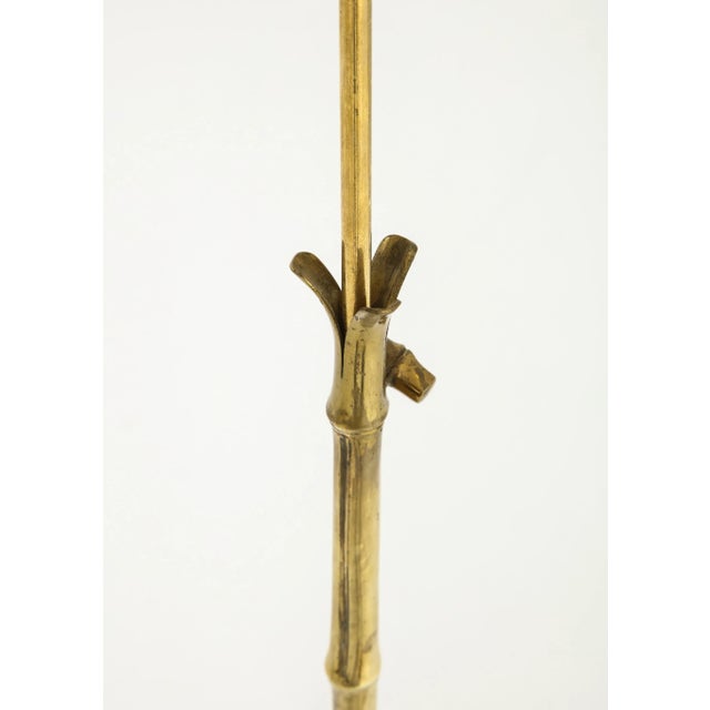 Bronze Faux Bamboo Tripod Floor Lamp by Maison Baguès, France, 1960s For Sale - Image 11 of 12