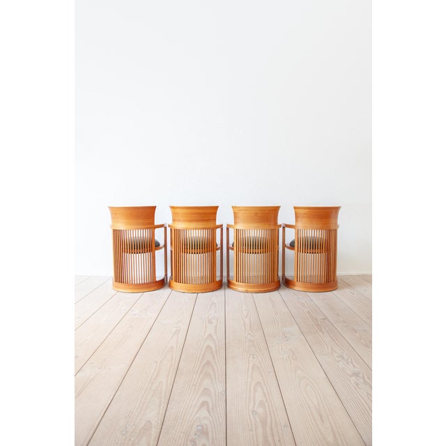In 1904, frank lloyd wright designed the first version of the barrel chair for the darwin d. Martin house in buffalo, new...