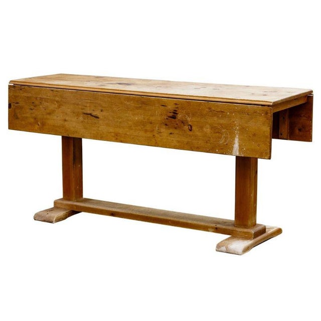 Rustic Pine Drop Leaf Trestle Farm Table Chairish
