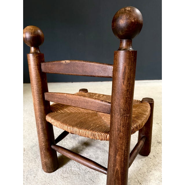 French Provincial Brutalist Low Stool by Charles Dudouyt, 1940s For Sale - Image 14 of 15