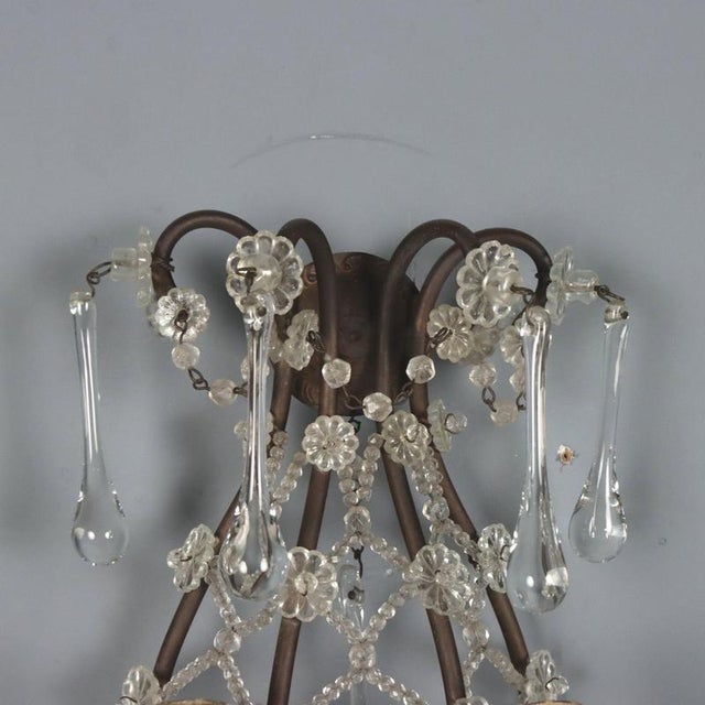 Antique Wall Lamps in Burnished Metal, Italy, Set of 2 For Sale - Image 5 of 9