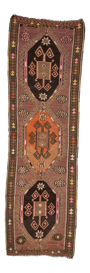 Wide Vintage Turkish Kilim Runner