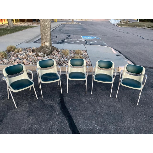 1980s Postmodern Armchairs Giancarlo Piretti & Emilio Ambasz for Dorsal Openark - Set of 5 For Sale - Image 9 of 13