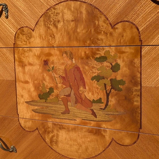Late 20th Century Postmodern Lacquer Dresser With Faux Marble Top and Neoclassical Inlays For Sale - Image 18 of 18