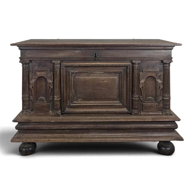 Renaissance Oak Chest with Fluted Columns For Sale - Image 9 of 9
