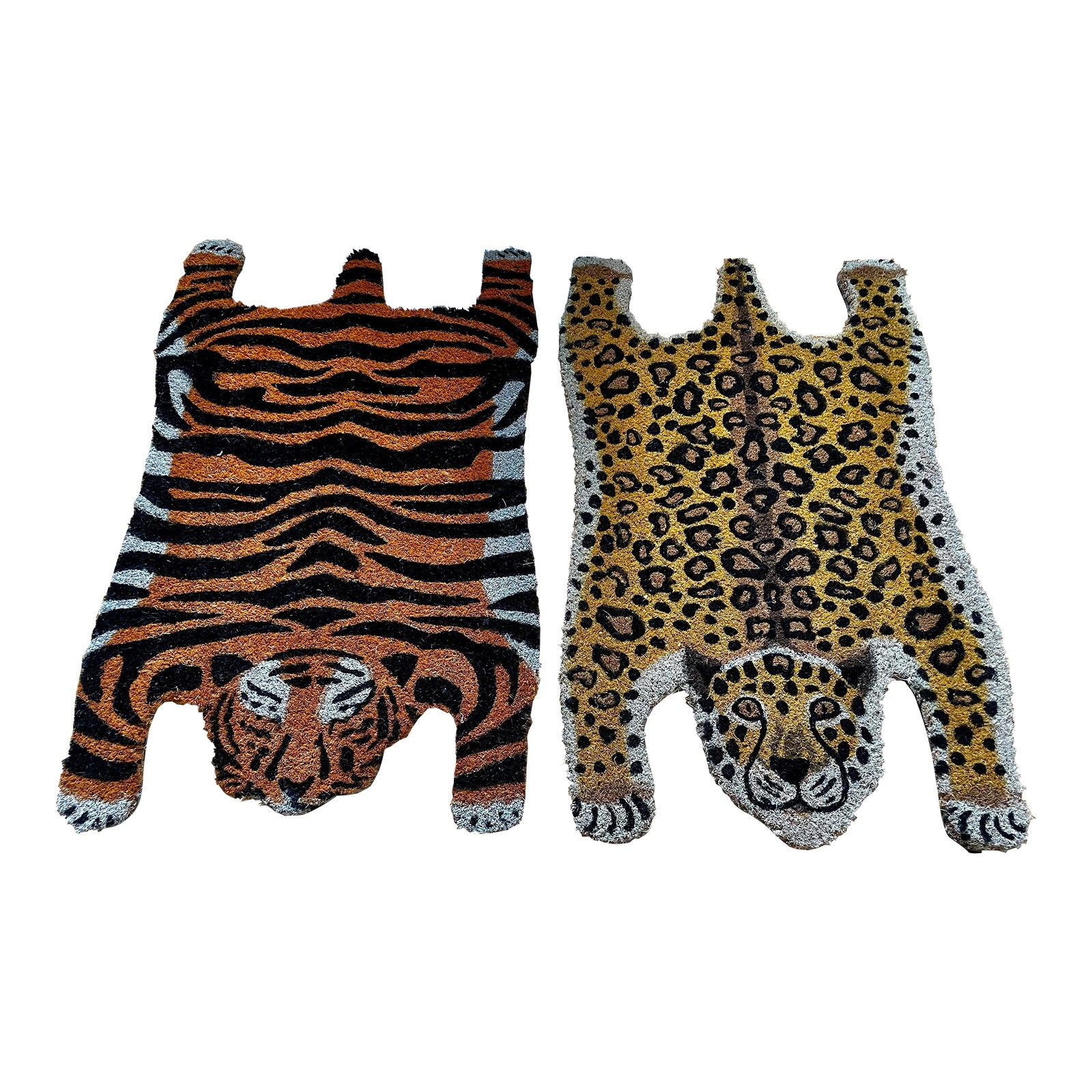 Leopard & Tiger Coir Doormats a Pair Chairish