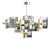 Chrome and Brass Chandelier by Gaetano Sciolari, Italy, 1970s For Sale