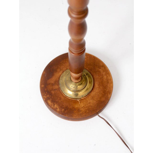 Vintage Faux Bois Floor Lamp With Hand Painted Pinecone Shade For Sale - Image 13 of 18