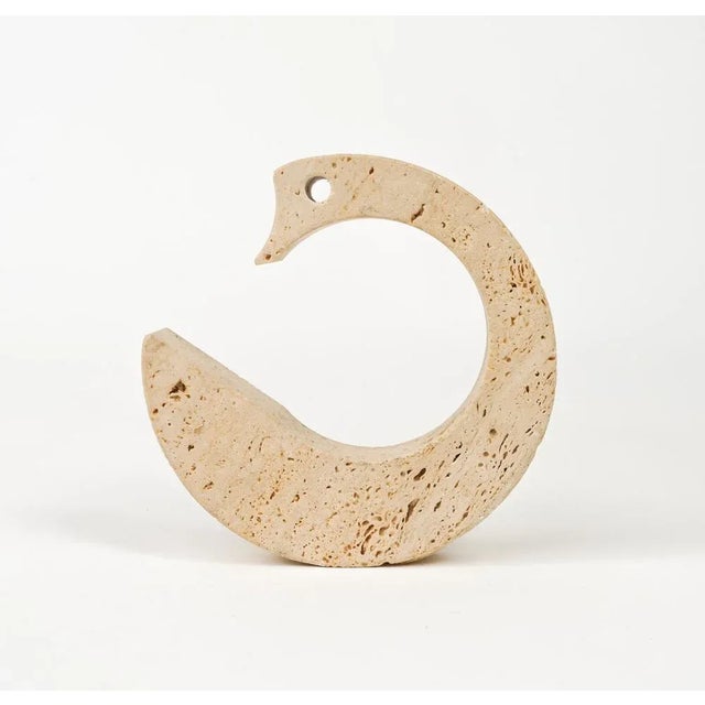 Stone Mid-Century Swan Figure in Travertine from Fratelli Mannelli, Italy, 1970s For Sale - Image 7 of 11