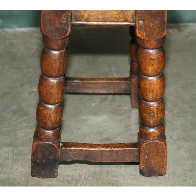 English Oak Bobbin Turned Joint Stool, 1700s For Sale - Image 15 of 18