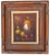 A richly presented vintage still life featuring a signed original oil painting displayed in an exceptional hand-carved...