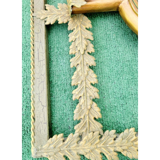 Vintage John Richard Large Leaf Iron Green Bronze Medallion Art Wall Hanging Decor For Sale In West Palm - Image 6 of 8