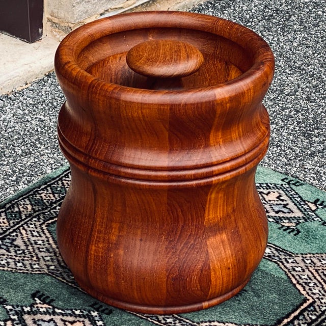1960s Danish Modern Solid Teak Ice Bucket by Richard Nissen Denmark For Sale - Image 5 of 12