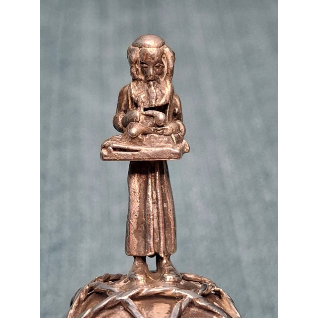 Religious Antique 1844 Imperial Silver 84 Torah Pointer Yad, 13" Rabbi Finial For Sale - Image 3 of 18