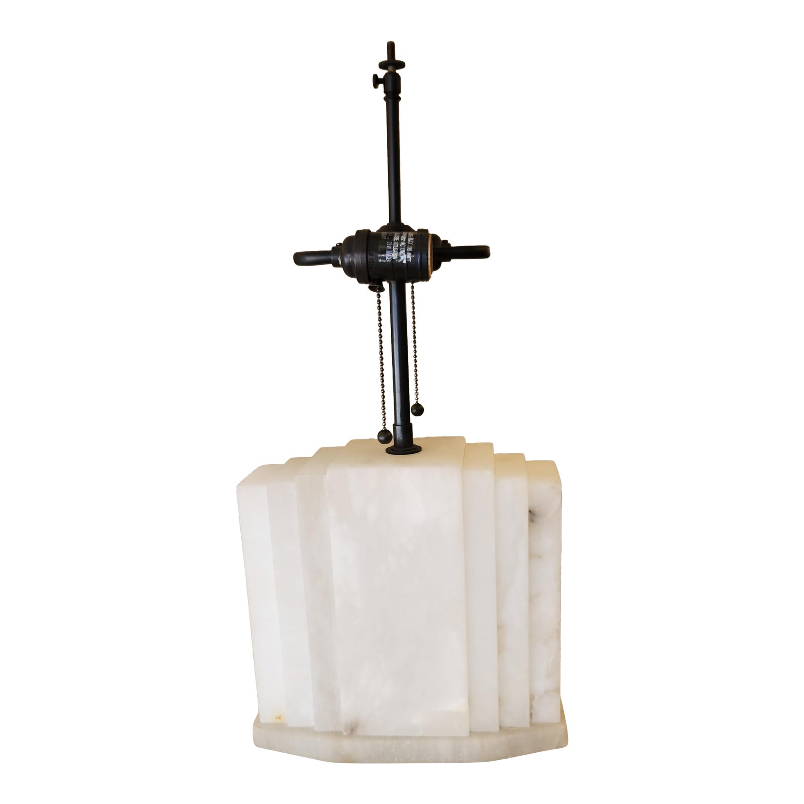 1990s Alabaster with 2 lights S cluster lamp | Chairish