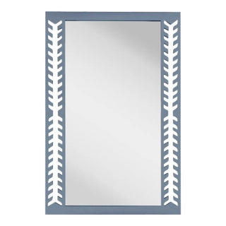 Fleur Home Audubon Spruce Rectangle Mirror in Bachelor Blue, 36x48 For Sale