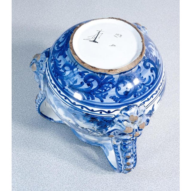 3-Handled Majolica Vase by Alba Docilia for Albissola For Sale - Image 12 of 18