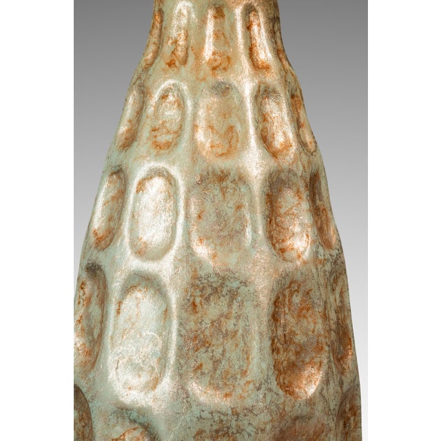 Vintage Mid-Century Modern Textured Rough Glazed Ceramic Table Lamps C. 1970s - Set of Two (2) For Sale - Image 12 of 12