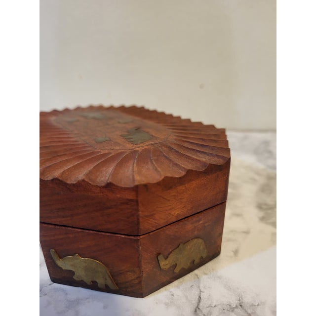 1990s Indian Wooden Spices Box /Jewelry Box For Sale - Image 5 of 14