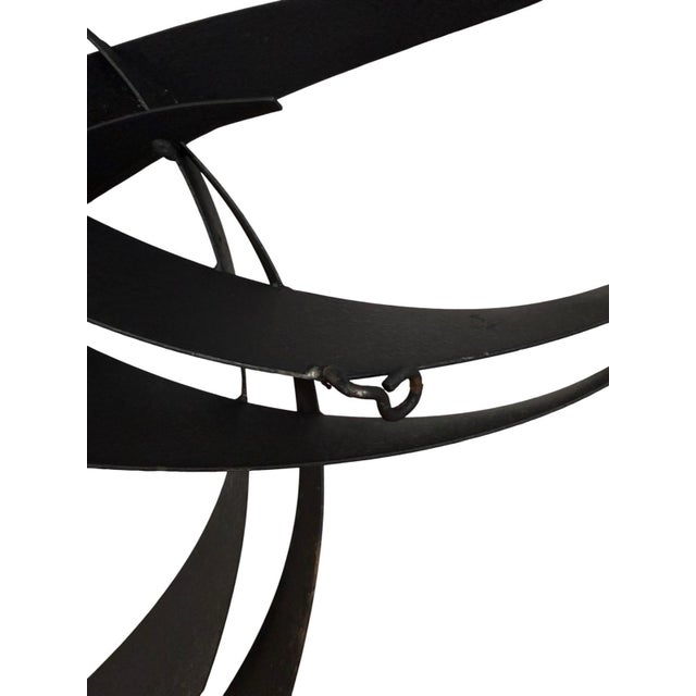 Black Vintage Curtis Jere 1990’s Abstract “Flight” Black Metal Wall Sculpture 50” For Sale - Image 8 of 9