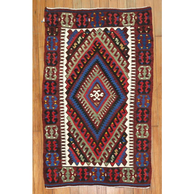 Mid-Century Modern Vintage Kilim, 2'4'' X 3'6'' For Sale - Image 3 of 3