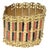 Grecian Vintage Gold Plate Cuff Bracelet With Red and Black Enamel, 1950's For Sale