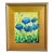 Impressionist Blue Poppies Floral Flowers Oil Painting W/ Antiqued Gold Wood Frame For Sale