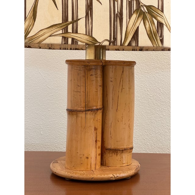 Vintage Bamboo Table Lamp, 1970s For Sale - Image 4 of 10