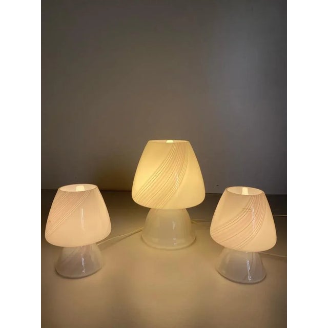 Murano Glass Mushroom Lamps, Italy, 1970s, Set of 3 For Sale - Image 10 of 11