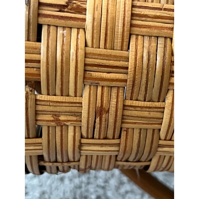 MCM Franco Albini Style Rattan Chaise Rattan Bamboo Lounge Chair For Sale - Image 9 of 12