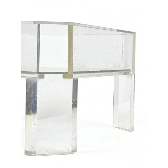 Two-Tier Clear Acrylic and Glass Coffee Table by Marc Micoud, France, 1980s For Sale - Image 6 of 8