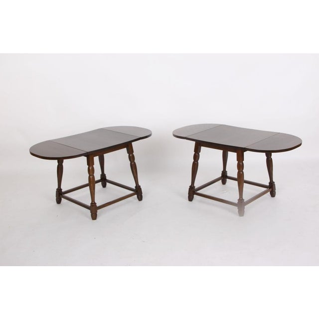 Small Danish Stained Oak Table, 1960s, Set of 2 For Sale - Image 16 of 18
