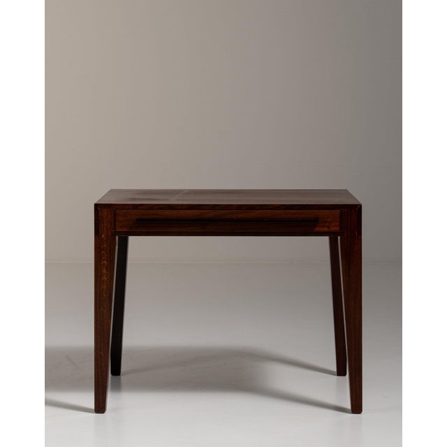 1960-1969 Denmark Rich Walnut Brown Walnut Side Table For Sale - Image 4 of 11