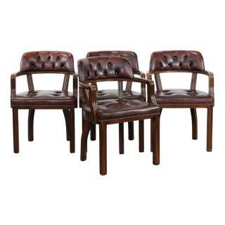Chesterfield Dining Chairs in Cowhide, Set of 4 For Sale