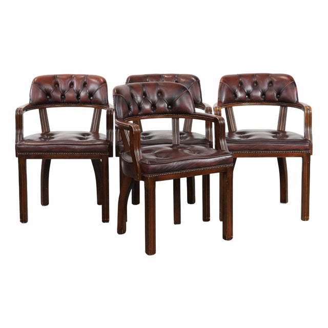 Chesterfield Dining Chairs in Cowhide, Set of 4 For Sale