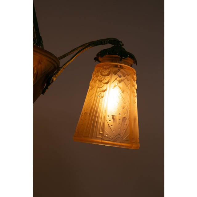 Beige Art Deco Lamp by Muller Freres Luneville, France, 1930 For Sale - Image 8 of 12