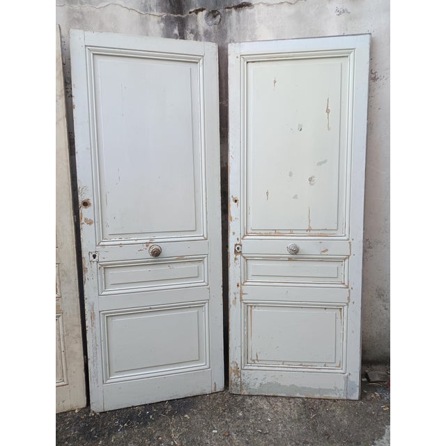 Vintage Cream Fir Doors, Set of 5 For Sale - Image 4 of 18