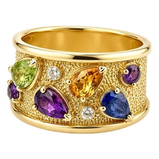 Italian Gemstone Ring, Size 7 For Sale