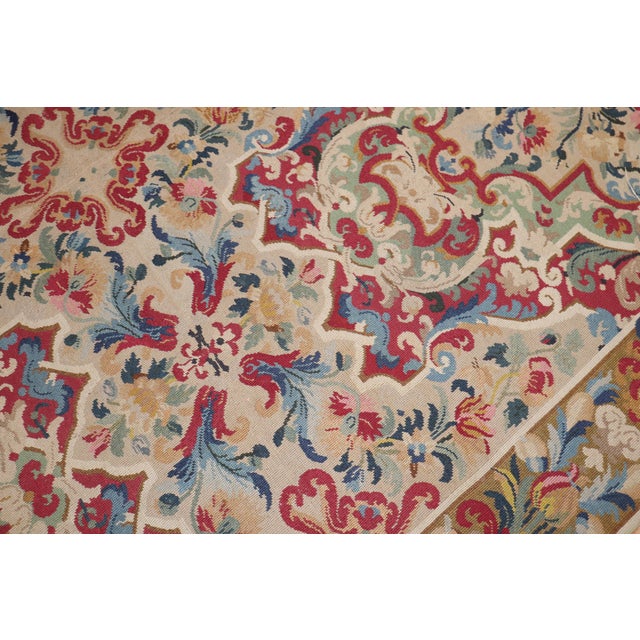 Red Mid 19th Century Zabihi Collection Dramatic English Needlepoint - 7'7" x 16'3" For Sale - Image 8 of 12