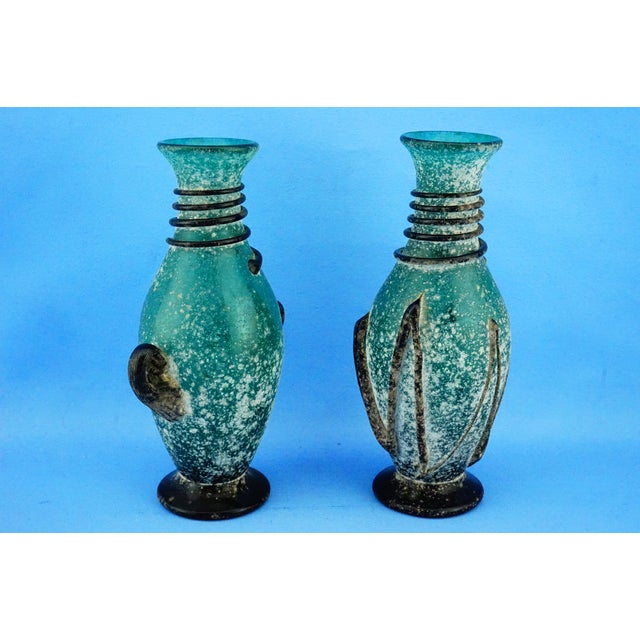 Green and Black Murano Glass Vases by C. Zeta, Italy, 1970s, Set of 2 For Sale - Image 6 of 18