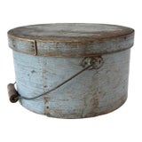 A Beautiful Authentic 19th Century Original Paint Handmade Kitchen Bail Handled Pantry Box For Sale
