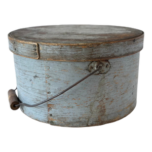 A Beautiful Authentic 19th Century Original Paint Handmade Kitchen Bail Handled Pantry Box