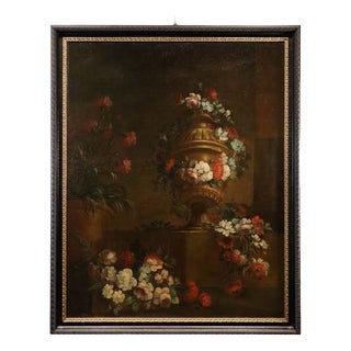 Pietro Francesco Gambone, Still Life Flowers, 18th Century, Oil Painting on Canvas, Framed For Sale