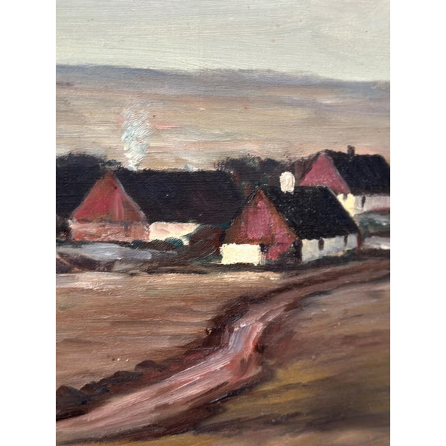 B. Jernberg, Landscape with Farms, 1950s, Oil Painting on Canvas, Framed For Sale - Image 5 of 16