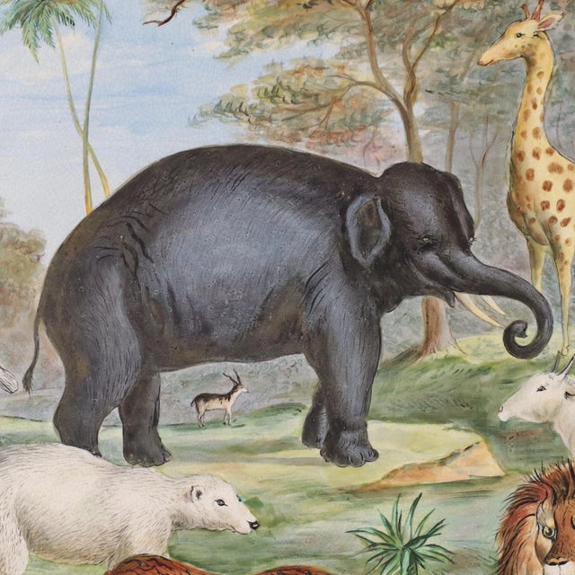 Late 19th Century Antique English Hand Painted Charger With Animals For Sale - Image 5 of 8